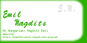 emil magdits business card